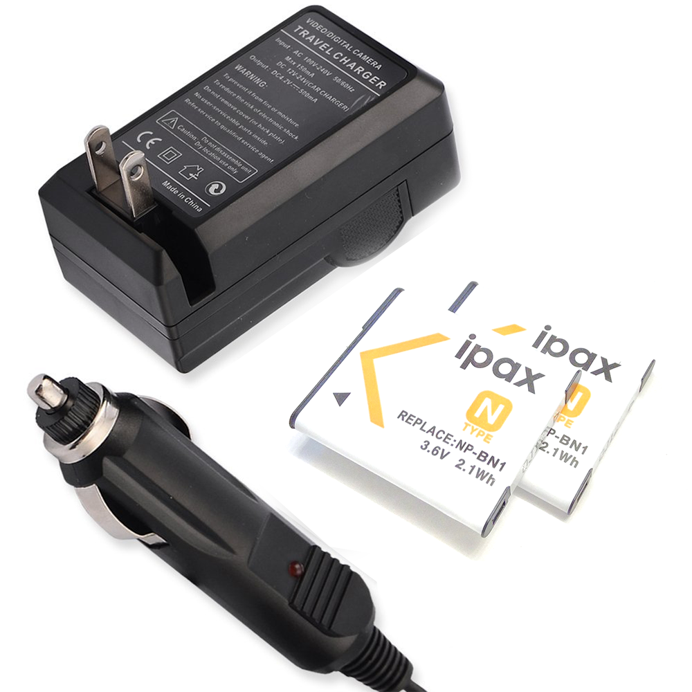 IPAX® 2x Battery+Charger for Sony NP-BN1 NPBN1 - ipax store