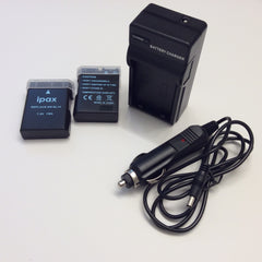 IPAX® 2 Battery + Home Wall Charger +Car Plug Kit for Nikon EN-EL14 ENEL14 EN-EL14a ENEL14a - ipax store