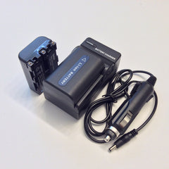 IPAX® Two Battery + Charger + Car Plug Kit for Sony NP-FM55H NPFM55H - ipax store