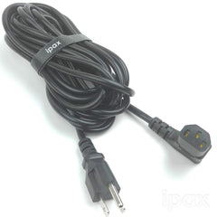15 Feet Long Right Angled Black AC Power Cord Cable Pure Copper Wire Core in Retail Box for Computer Plasma TV Printer Monitor AC adapter - ipax store