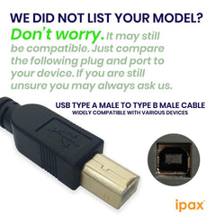 Ipax Long High Speed USB Printer Cable Data Cord - ipax store