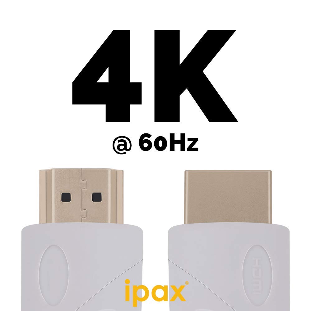IPAX High Speed HDMI Cable 4K 60hz 18Gbps 15 FT White