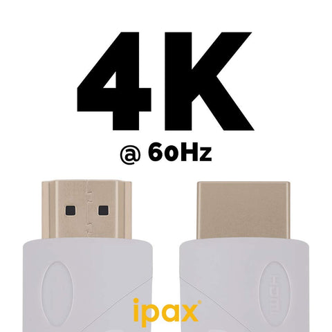 Ipax 15ft Long White High Speed HDMI 2.0 with Ethernet 4K Ultra HD Cable