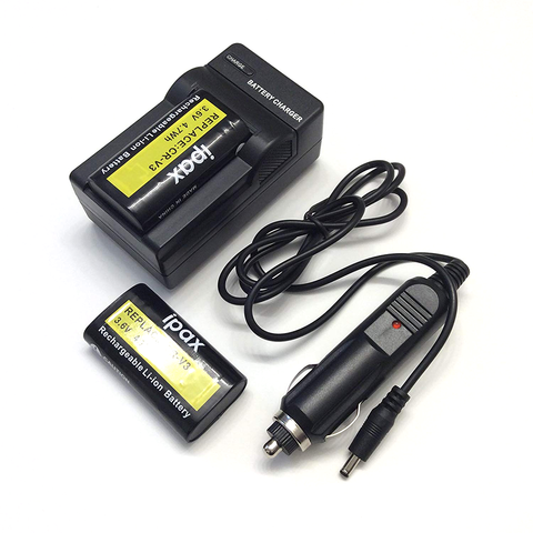 IPAX® Two Battery + Home Wall Charger + Car Plug Kit for Kodak CR-V3 CRV3