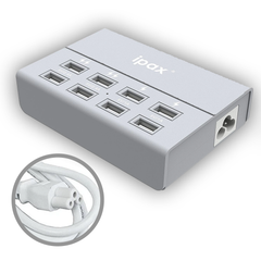 IPAX Power U8 Gray USB Charging Hub with 8 Ports and Surge Protection