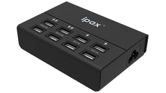IPAX Power U8 Black Smart 8-Port USB Charging Station with Surge Protection - ipax store