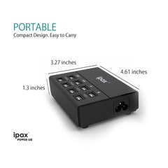 IPAX Power U8 Black Smart 8-Port USB Charging Station with Surge Protection - ipax store