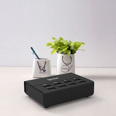 IPAX Power U8 Black Smart 8-Port USB Charging Station with Surge Protection - ipax store