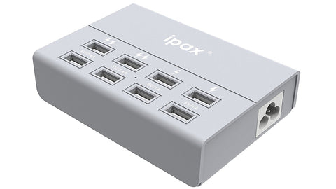 IPAX Power U8 Gray USB Charging Hub with 8 Ports and Surge Protection