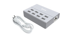 IPAX Power U8 Gray USB Charging Hub with 8 Ports and Surge Protection - ipax store