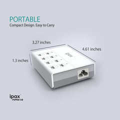 IPAX Power U8 White USB Charging Station with 8 USB Ports and Surge Protection - ipax store